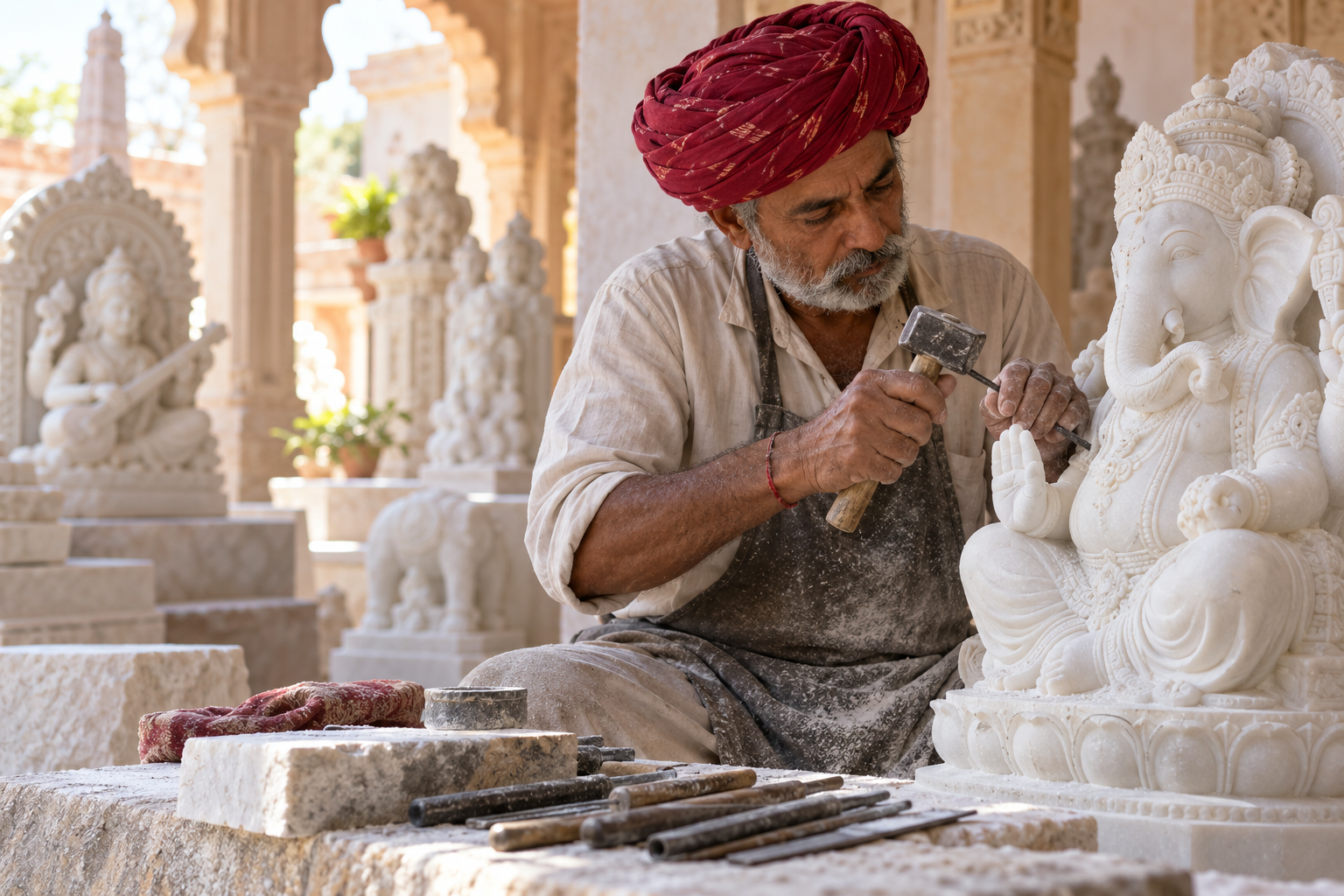 Makrana marble craftsmanship
